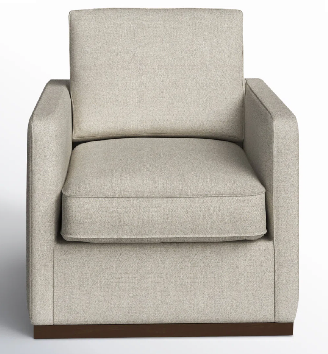 Cream upholstered swivel armchair☕