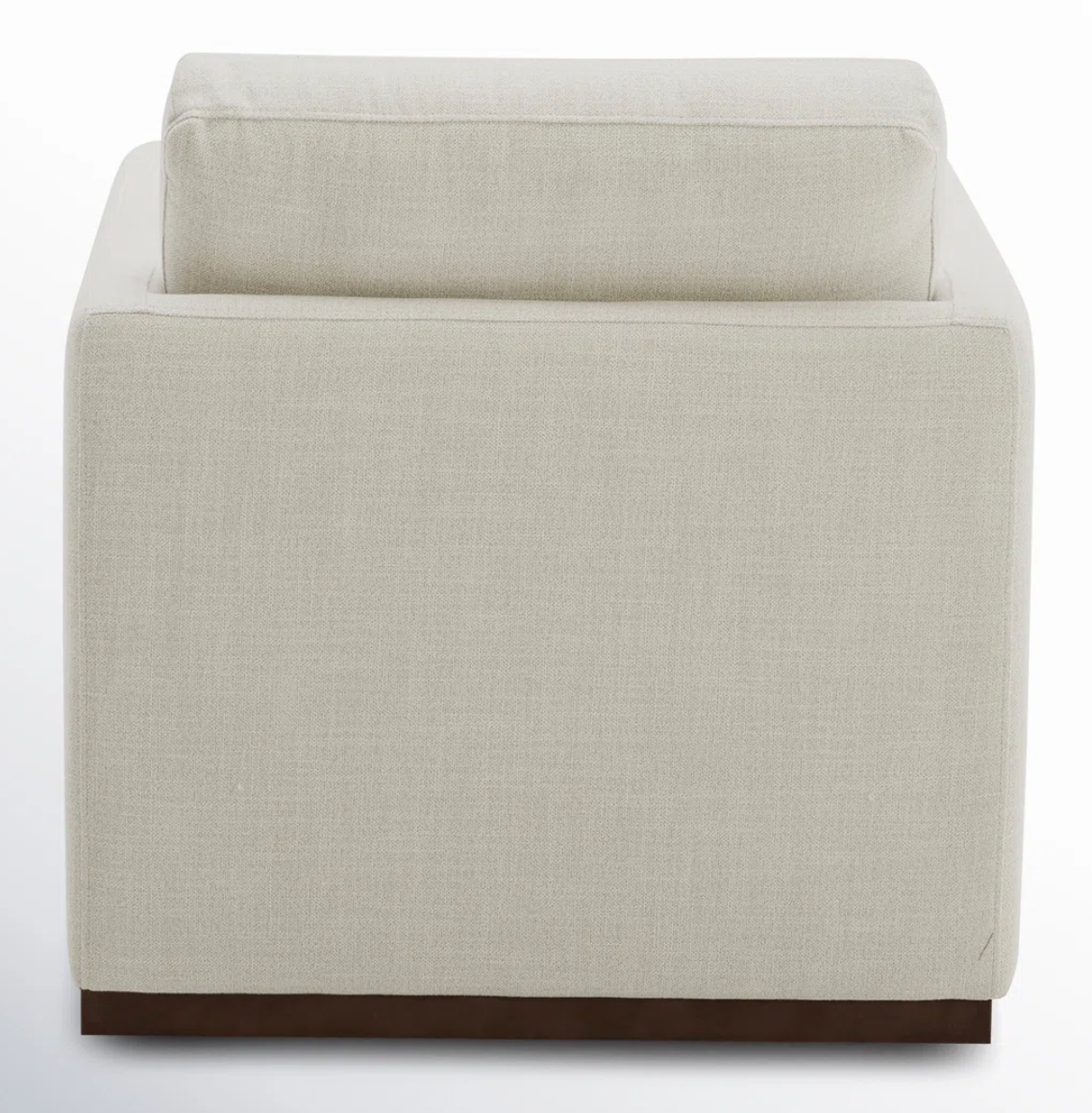 Cream upholstered swivel armchair☕