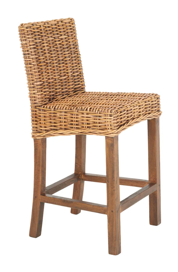 Coastal rattan counterheight barstool π₯