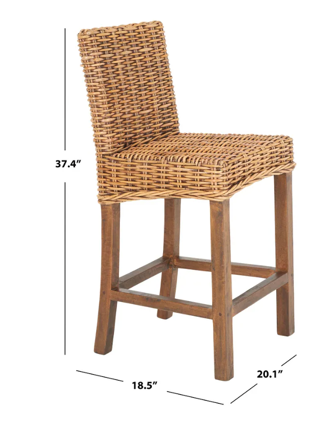 Coastal rattan counterheight barstool π₯