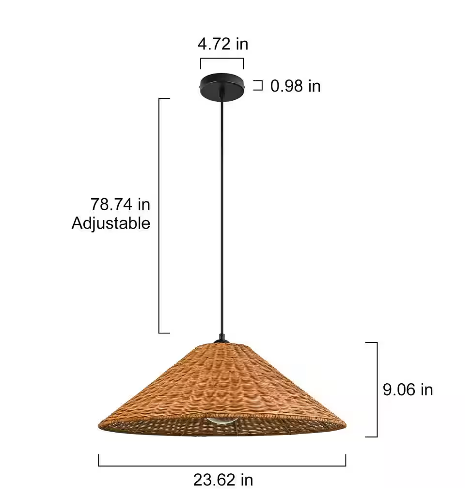 Cone-shaped 1-light rattan chandelier 🌻