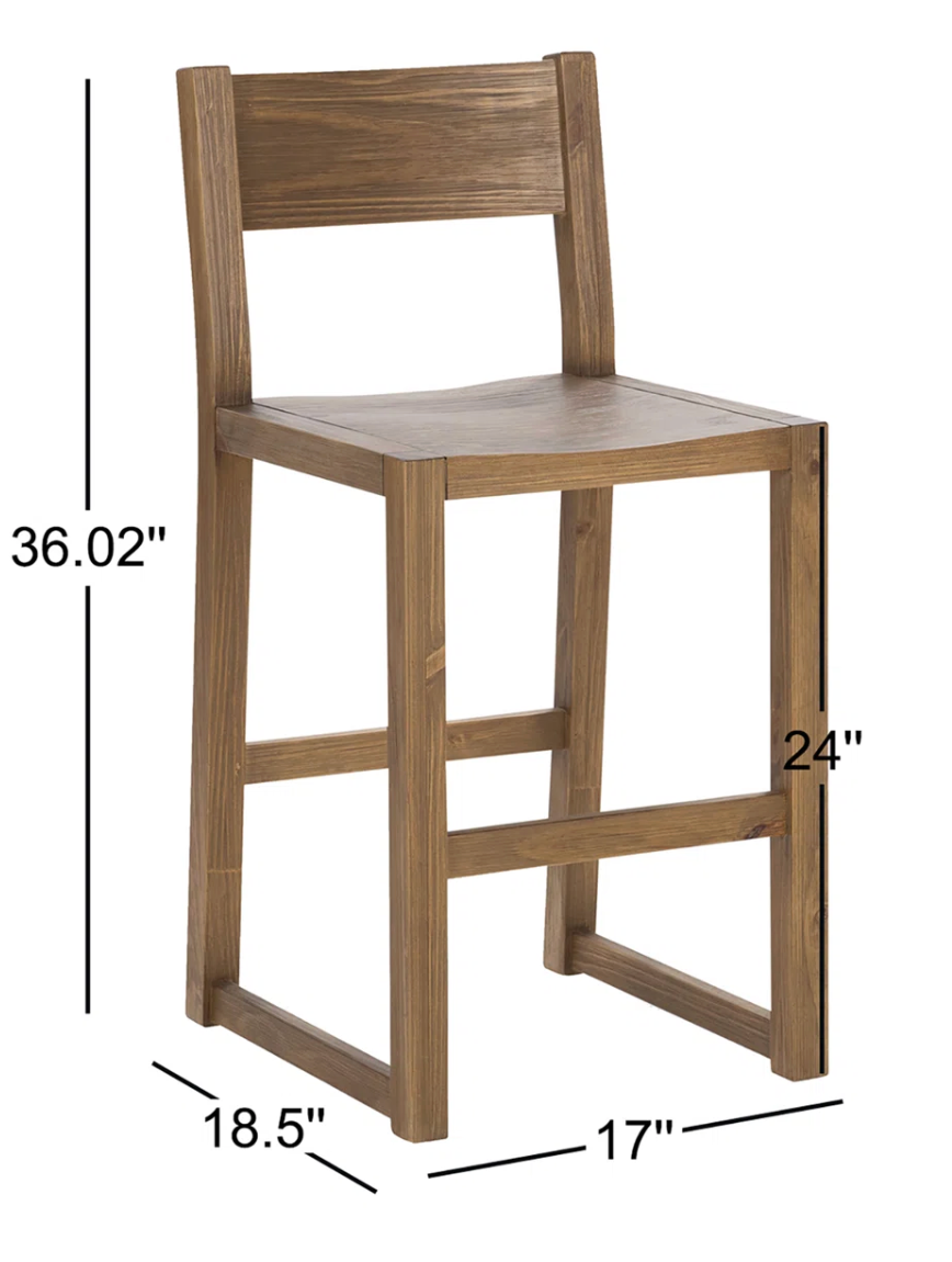Modern Solid Pine or Honey Brown counterheight barstool🍻