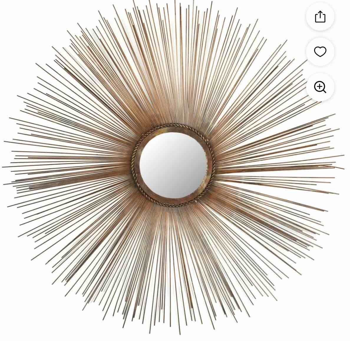 Handmade copper sunburst 41" round mirror ♡