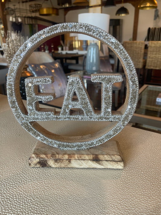Sparkly EAT wood sign ✨