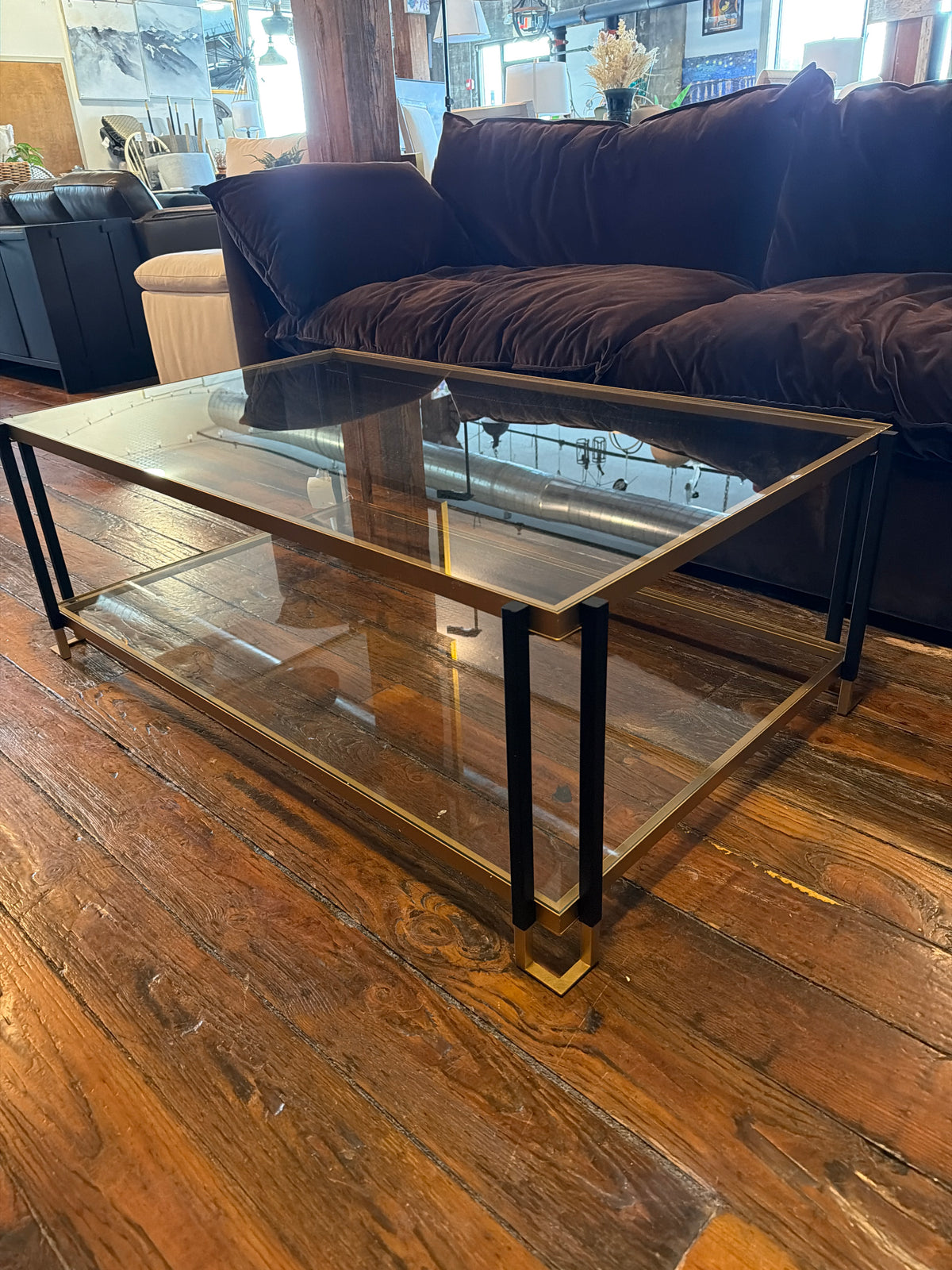 Uttermost glass & gold coffee table ☕