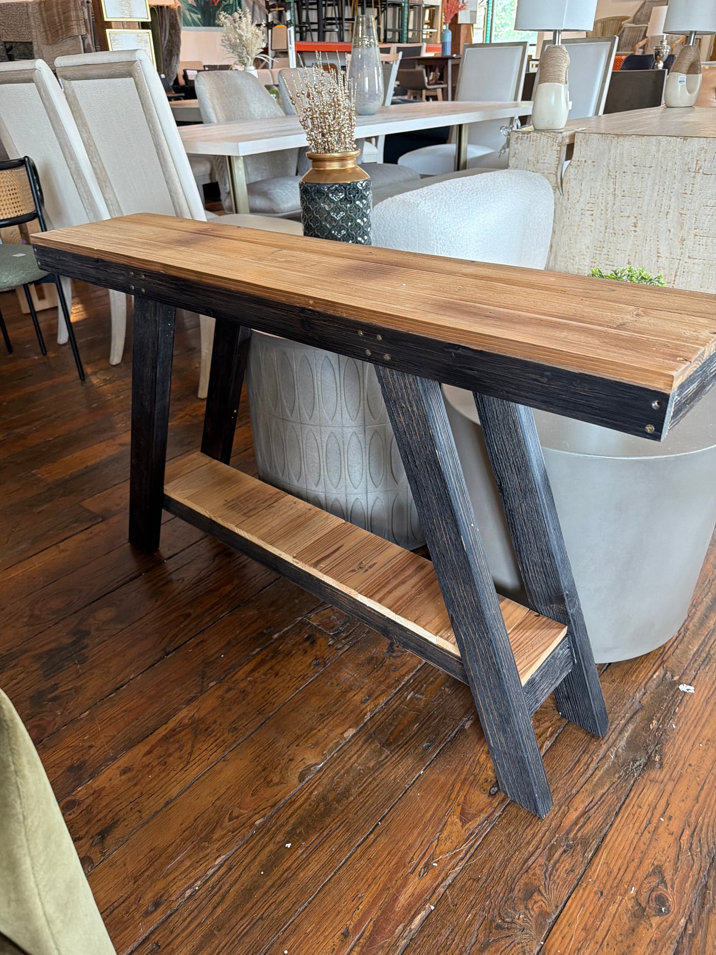 Natural reclaimed solid wood console table ⛰️