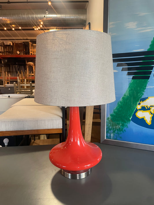 Modern 19” glass orange lamp ☕️