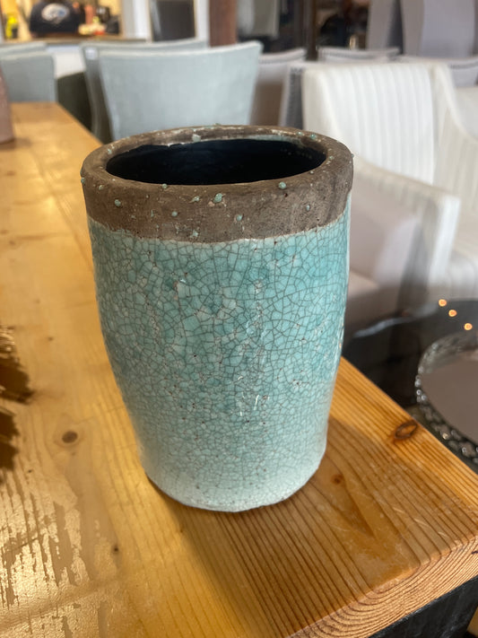 Blue two-tone ceramic vase