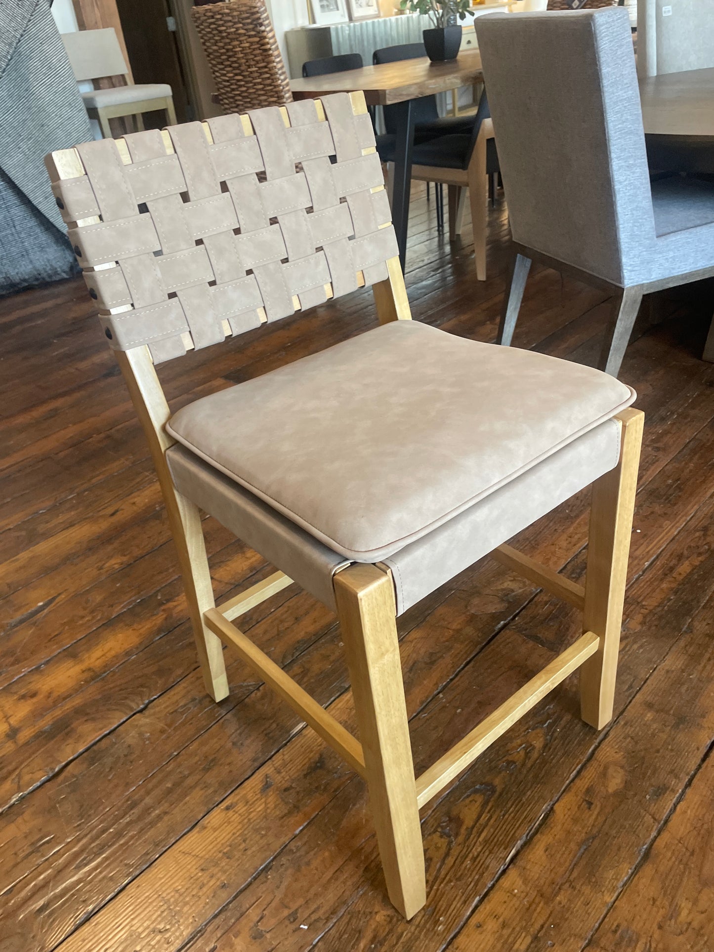 Nathan James woven brown faux leather barstool 🥂