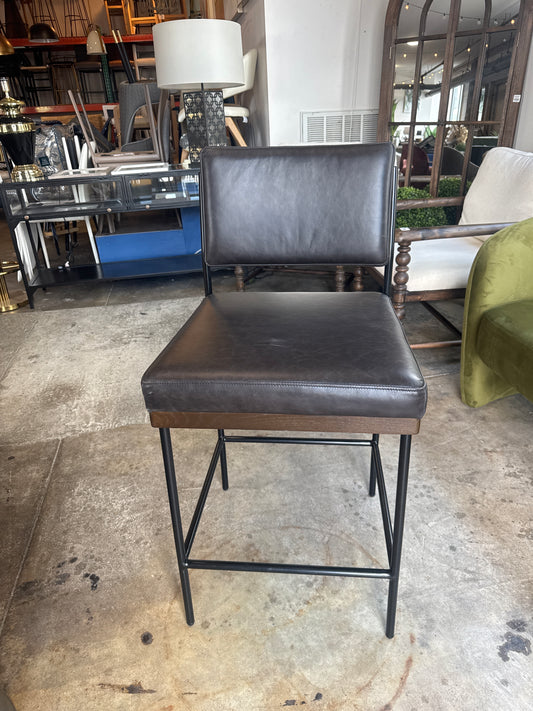 Four Hands dark brown counterheight genuine leather barstools 🤎