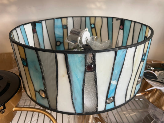 Blue Tiffany-style 13” semi-flush mount light fixture 💙