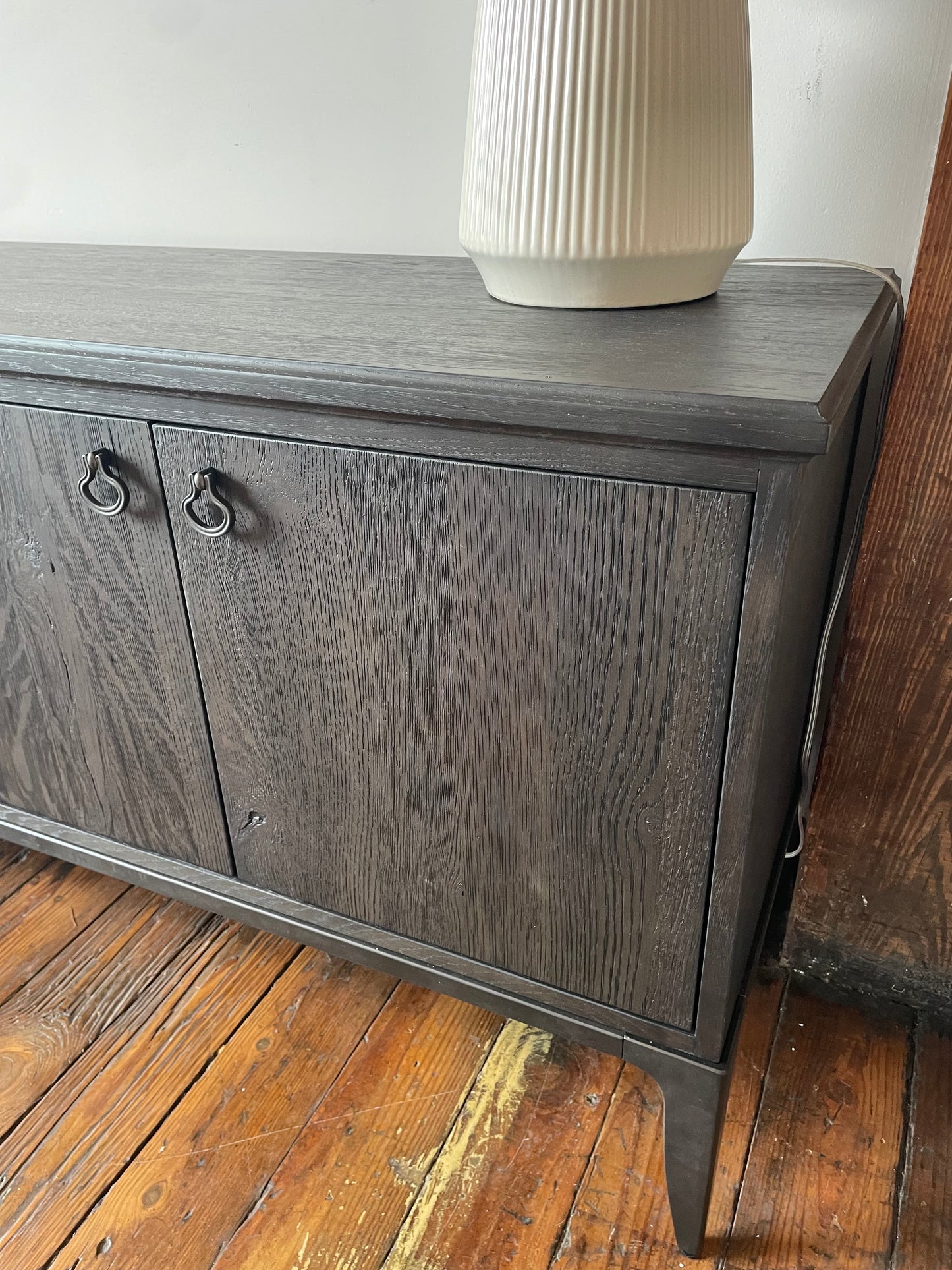 Four Hands worn black oak media console 📺