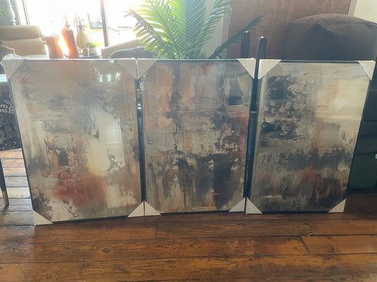 3 piece modern abstract art ❤️