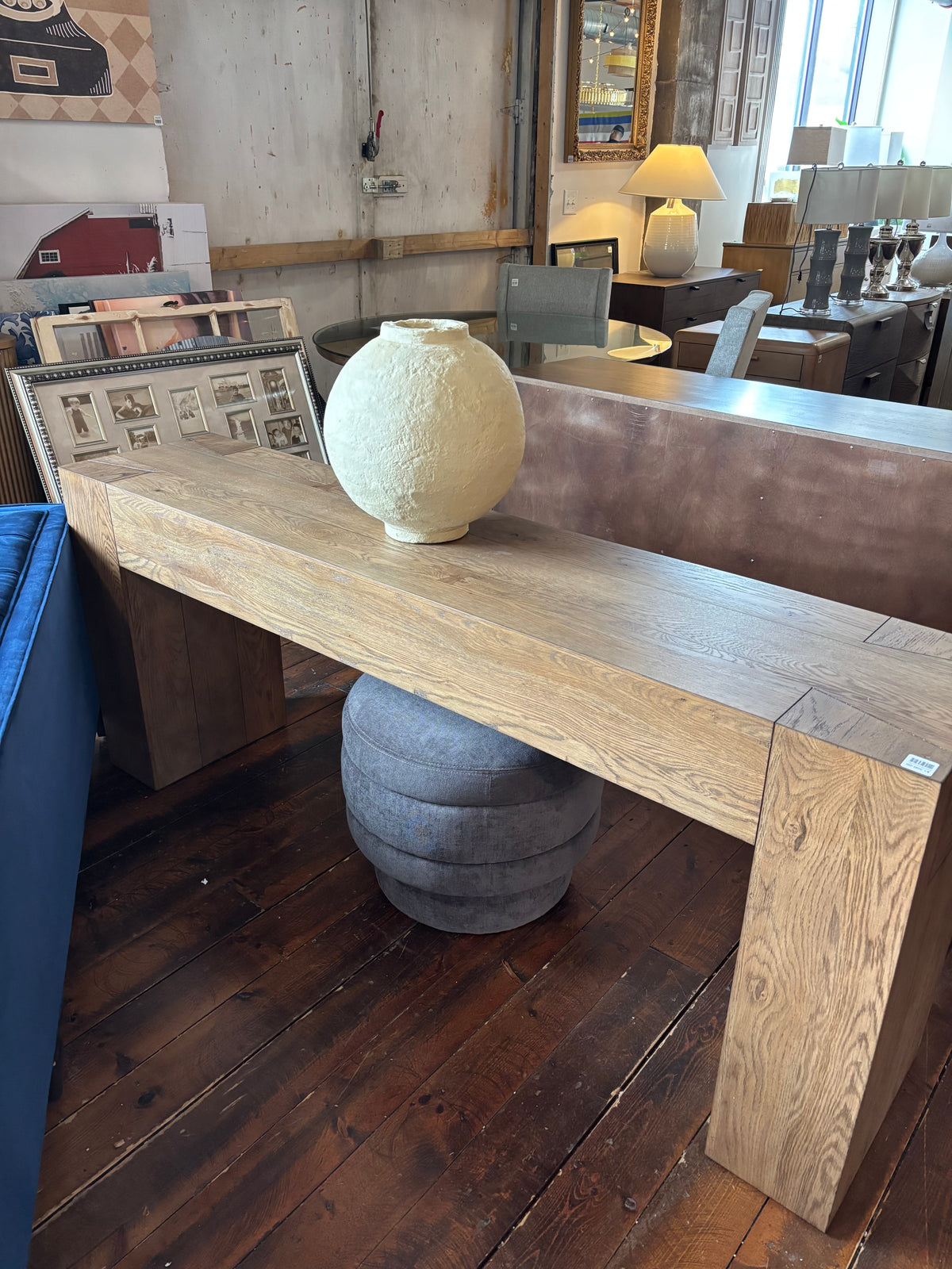 Solid oak wood cafe brown console table 🤎