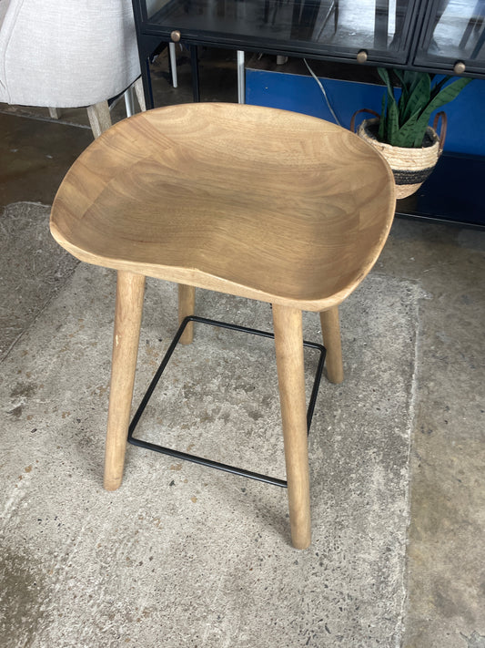 Four Hands solid wood counterheight backless barstool 🍷