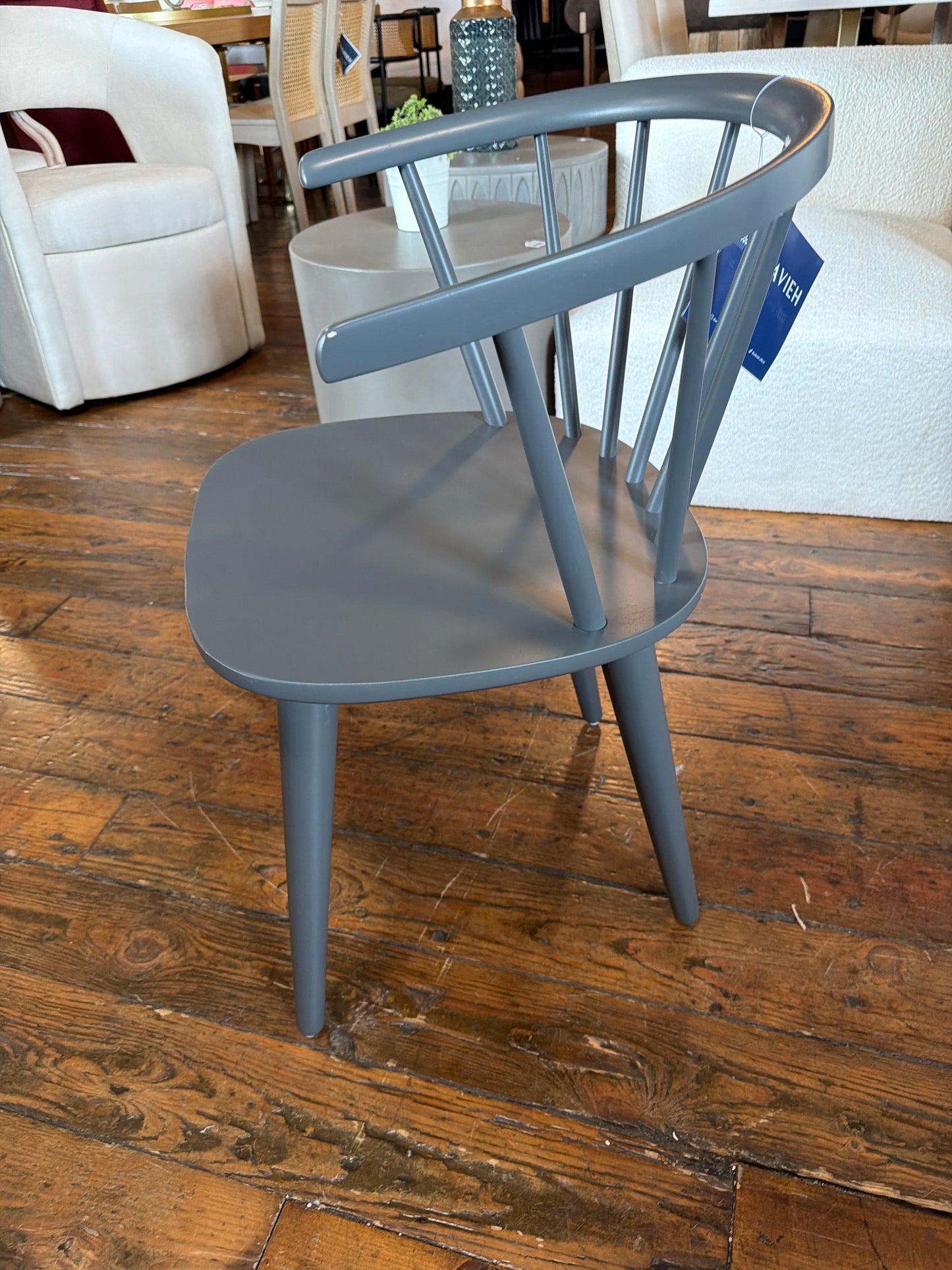 Grey wood spindle dining chair 🩶