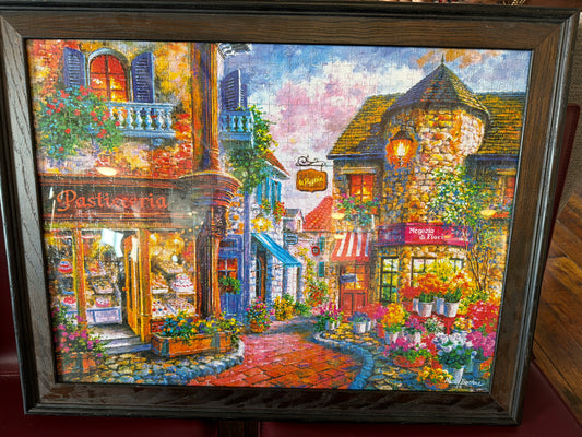 21x27 wood framed colorful Italian puzzle art 🌺