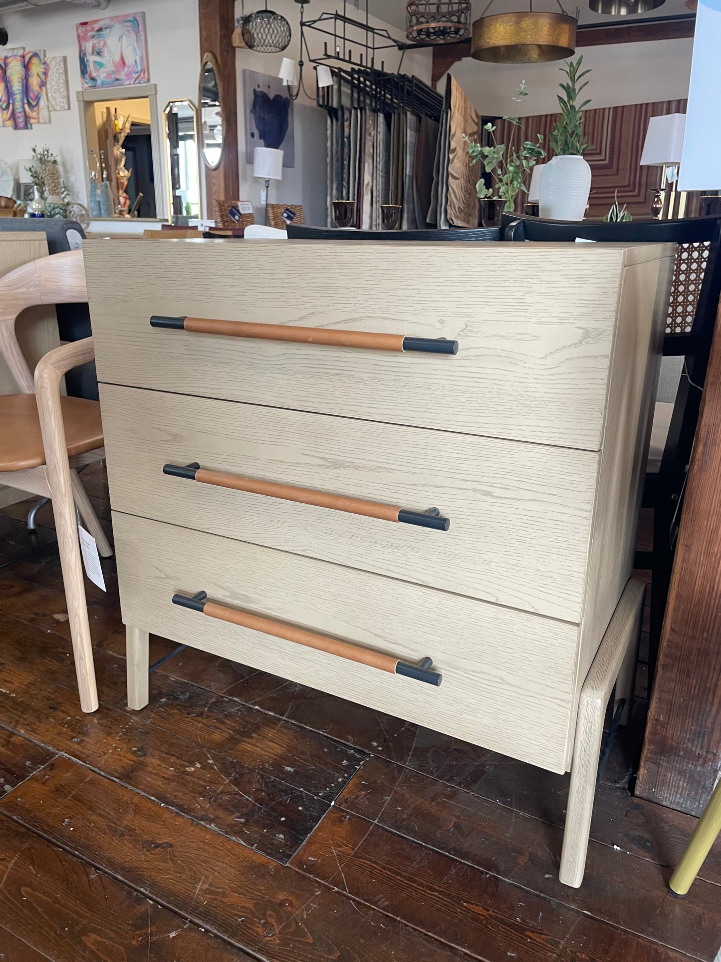 Four Hands oak veneer 3-drawer nightstand ☕️