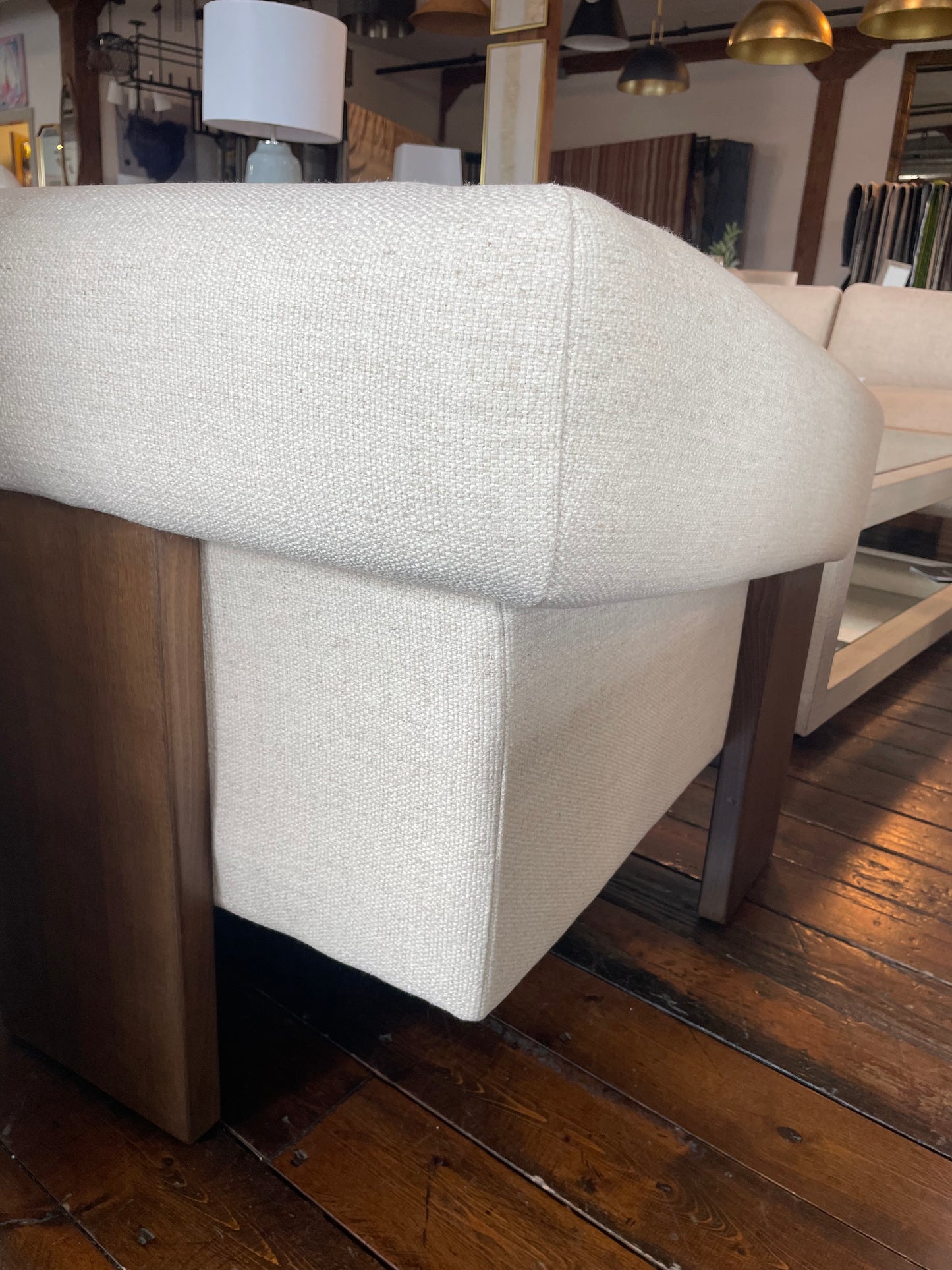 Four Hands modern cream armchair w/ wood frame🌹