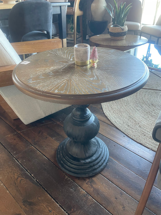 Reclaimed walnut wood accent table 💐