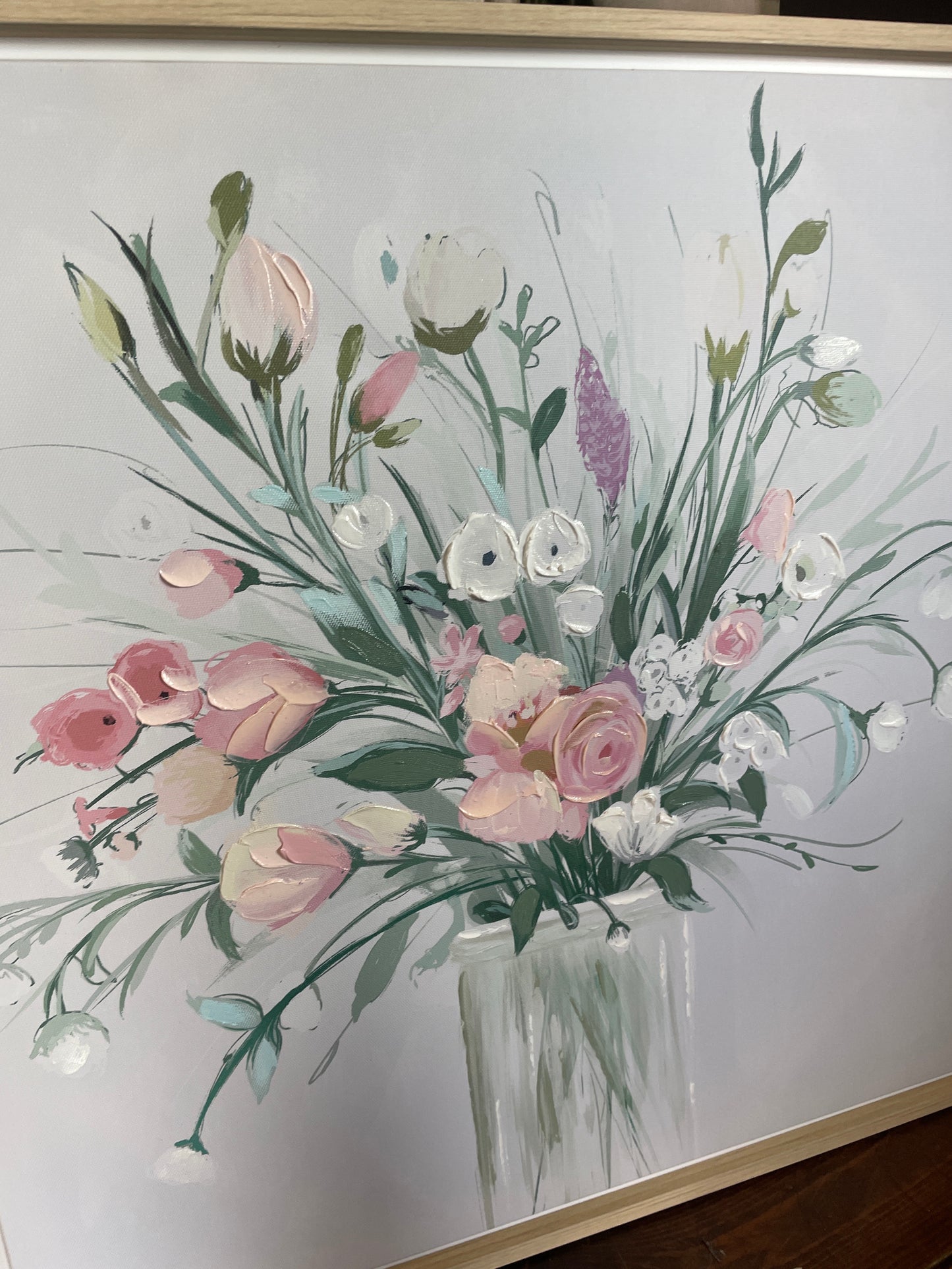 24” square floral bouquet wood-framed canvas 💐