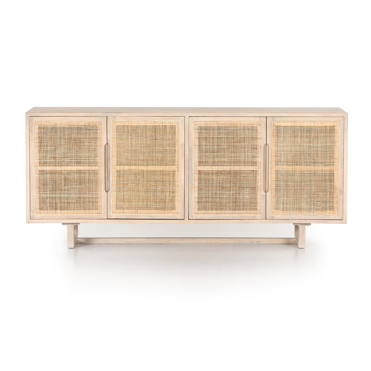 Four Hands white wash mango sideboard with cane doors
