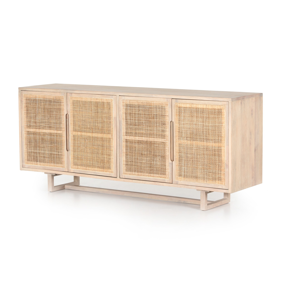 Four Hands white wash mango sideboard with cane doors