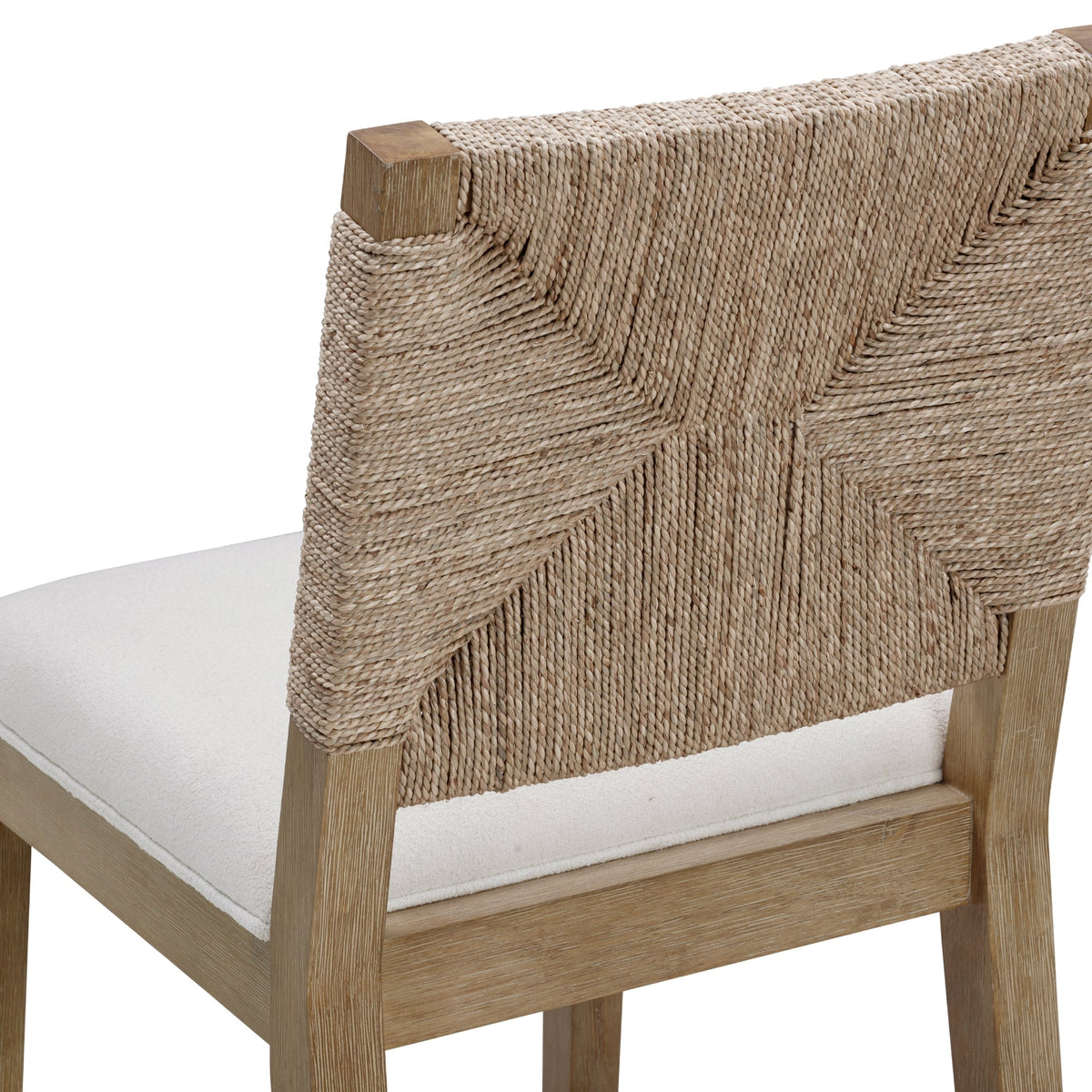 2 Nathan James boucle & seagrass counterheight barstools