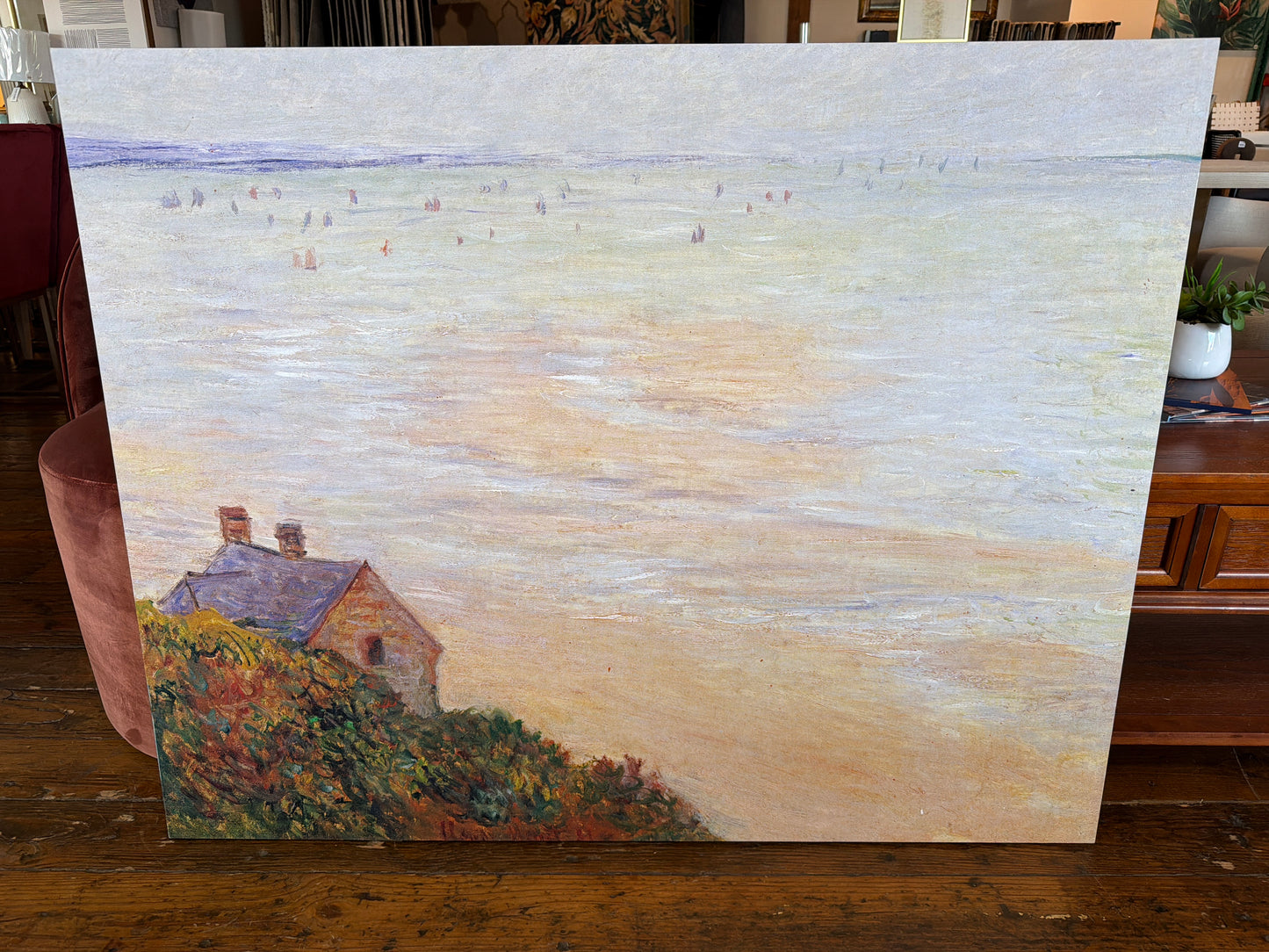 38x48 The Hut at Trouville, Low Tide canvas by Monet 🌊