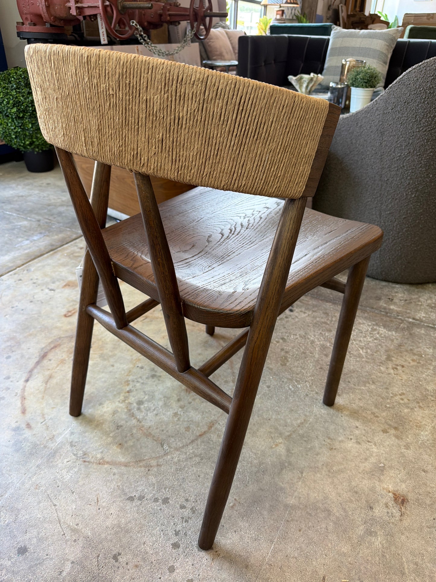 Four Hands solid oak wood accent chair w/ woven detail 🌻