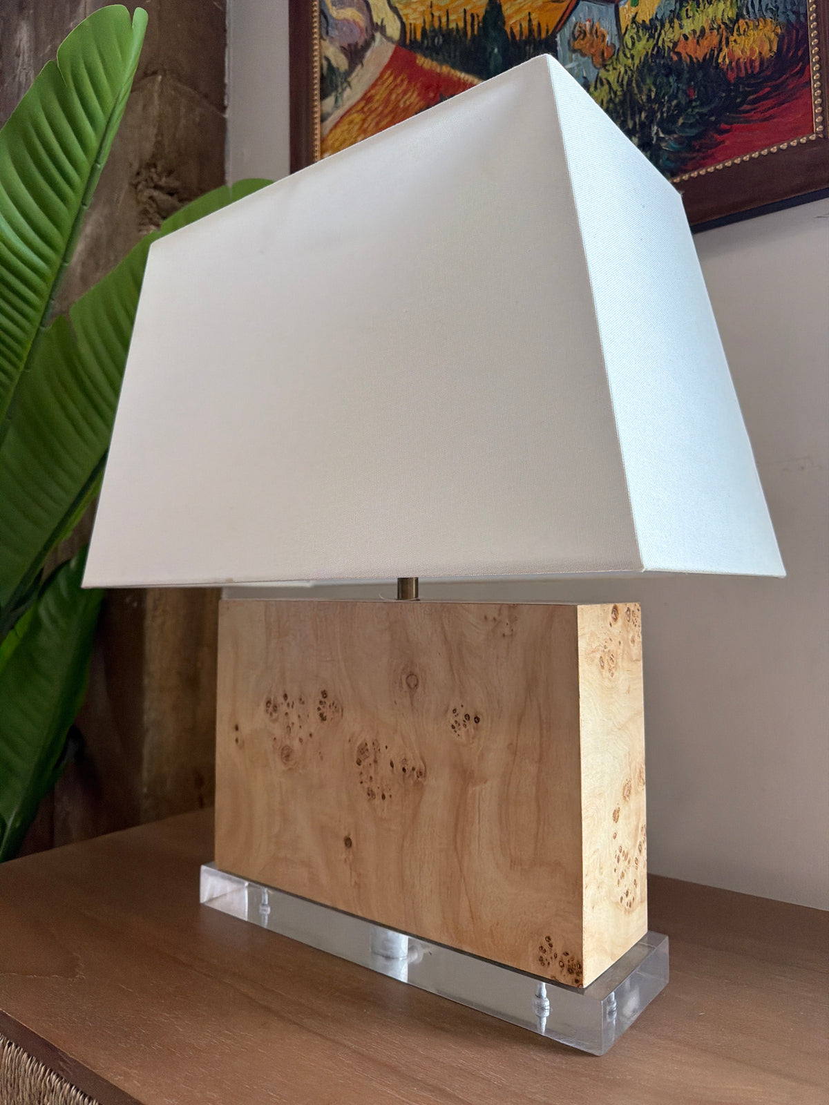 Parallel handmade burl wood table lamp ⛰️