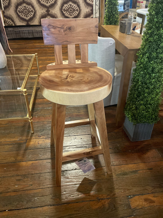 Unique teak wood barheight barstool 🍷