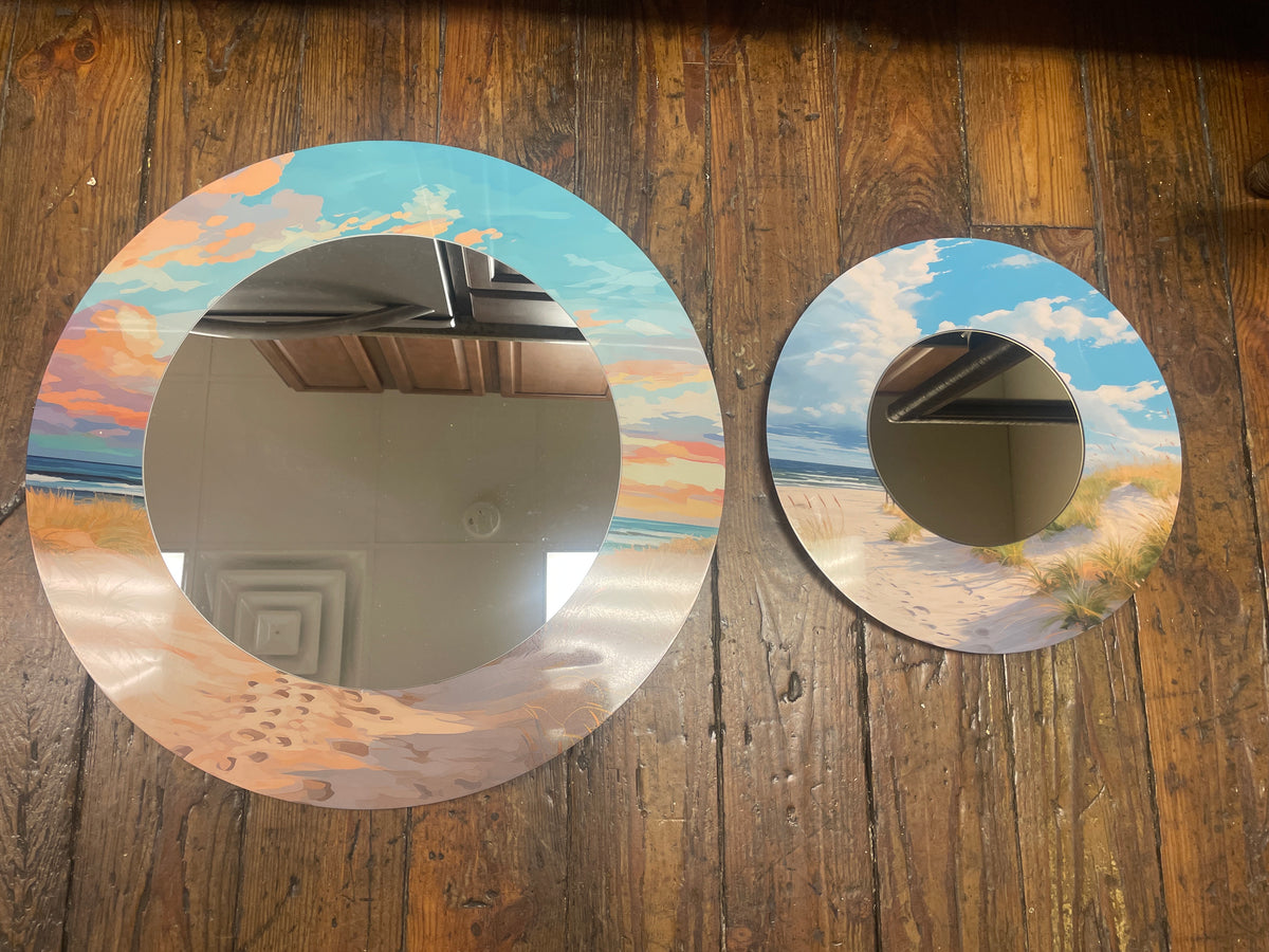 Round coastal wall mirror set 🏖