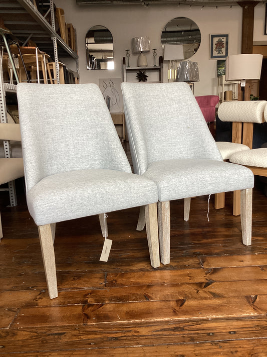 2 light blue linen upholstered Martha Stewart chairs🫐