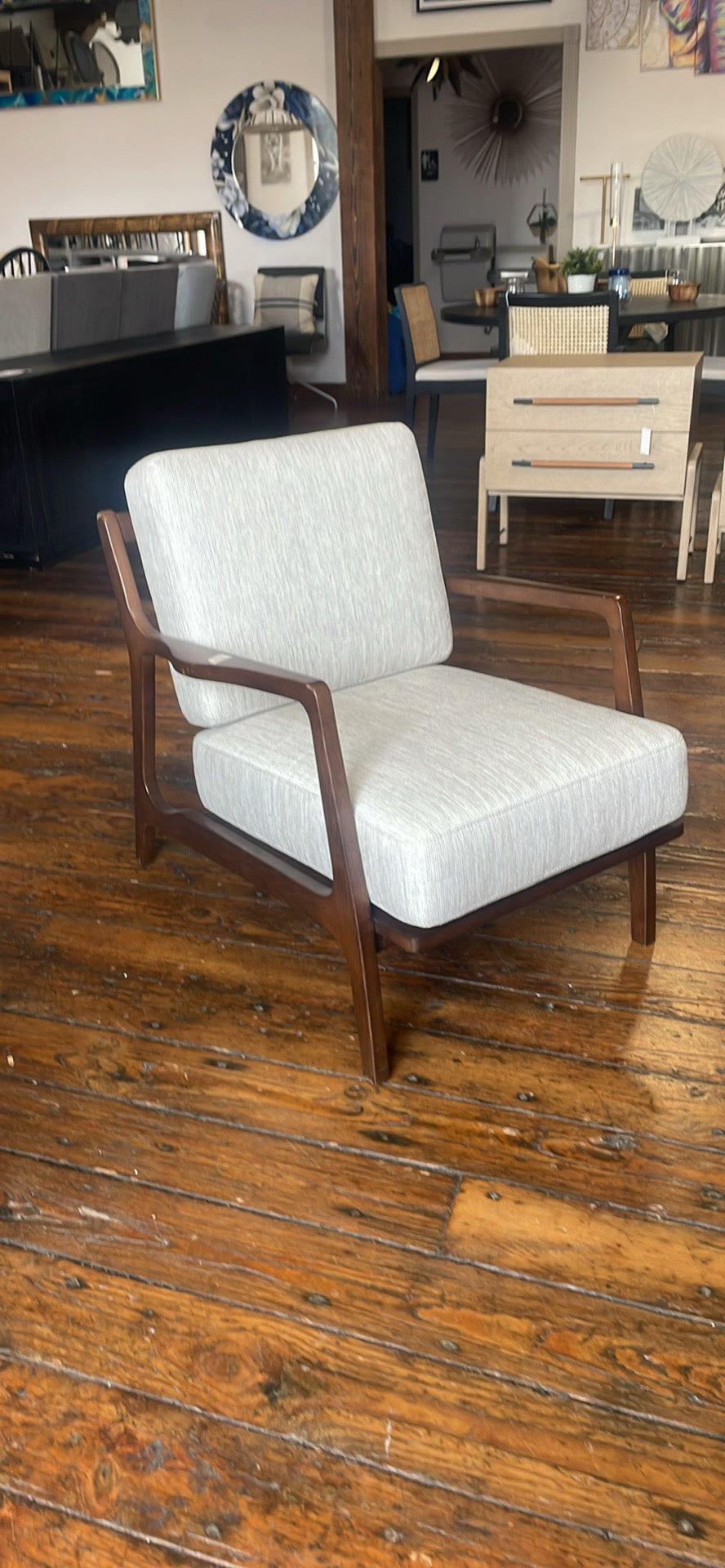 Poly & Bark linen & wood armchair 🩶