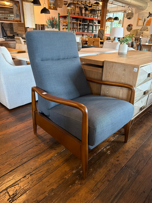 Indigo upholstered manual recliner w/ performance linen 🧿