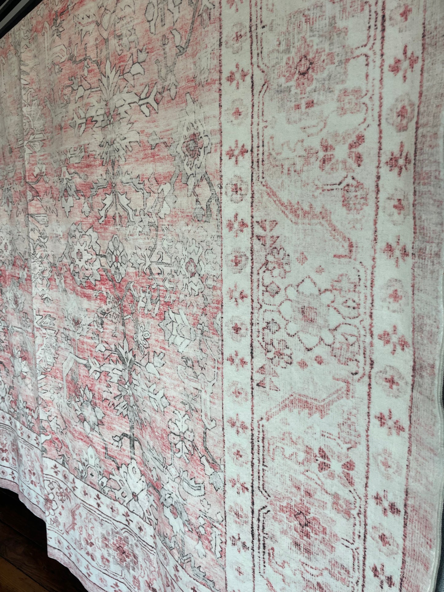 9x12 washable light pink distressed vintage medallion rug 🌸
