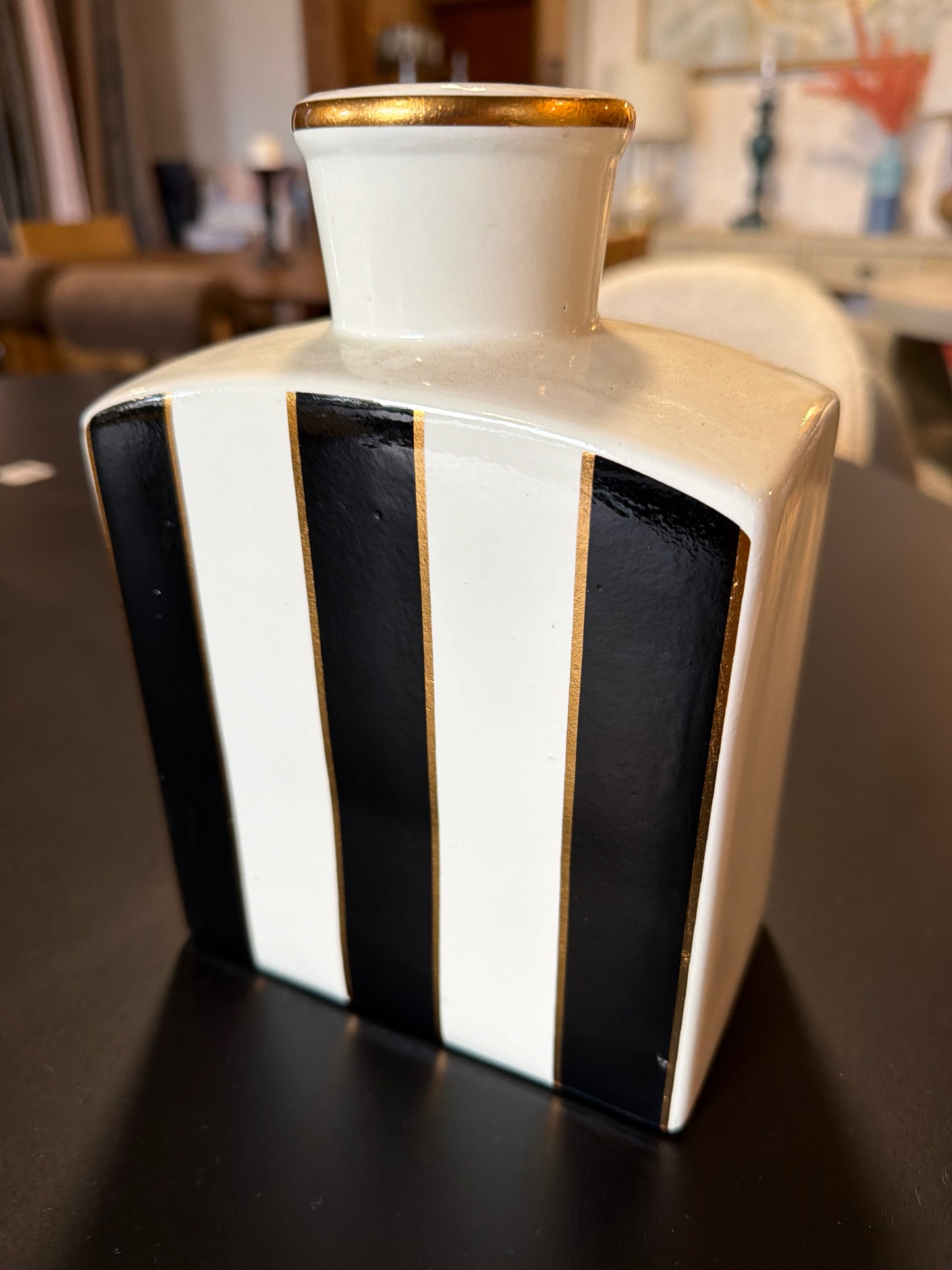 Black & white ceramic designer jar 🖤