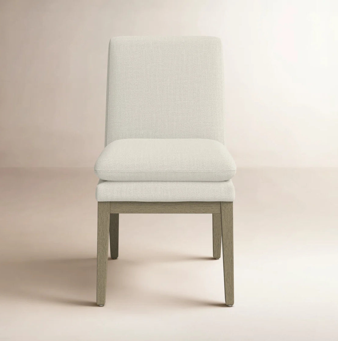 Upholstered white linen chair 🤍