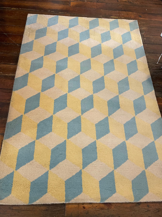 4x6 colorful Surya hand tufted geometric rug 💙💛