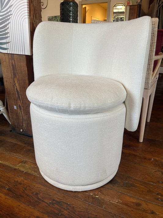 Linen swivel upholstered barrel chair 🐚