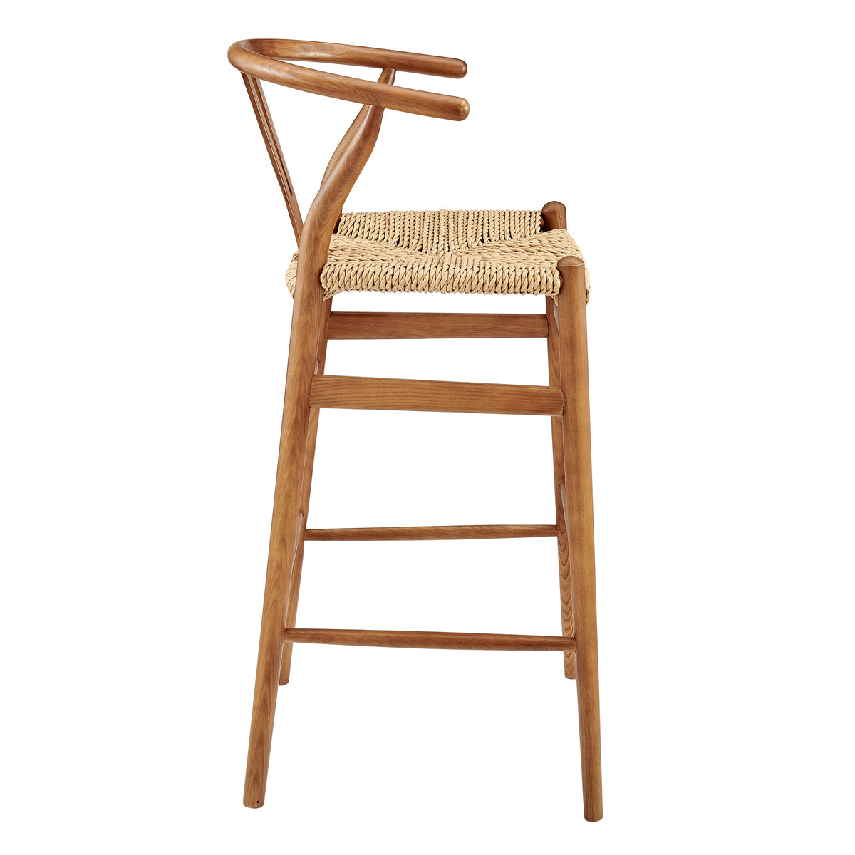 Golden ash wishbone outdoor bar stool