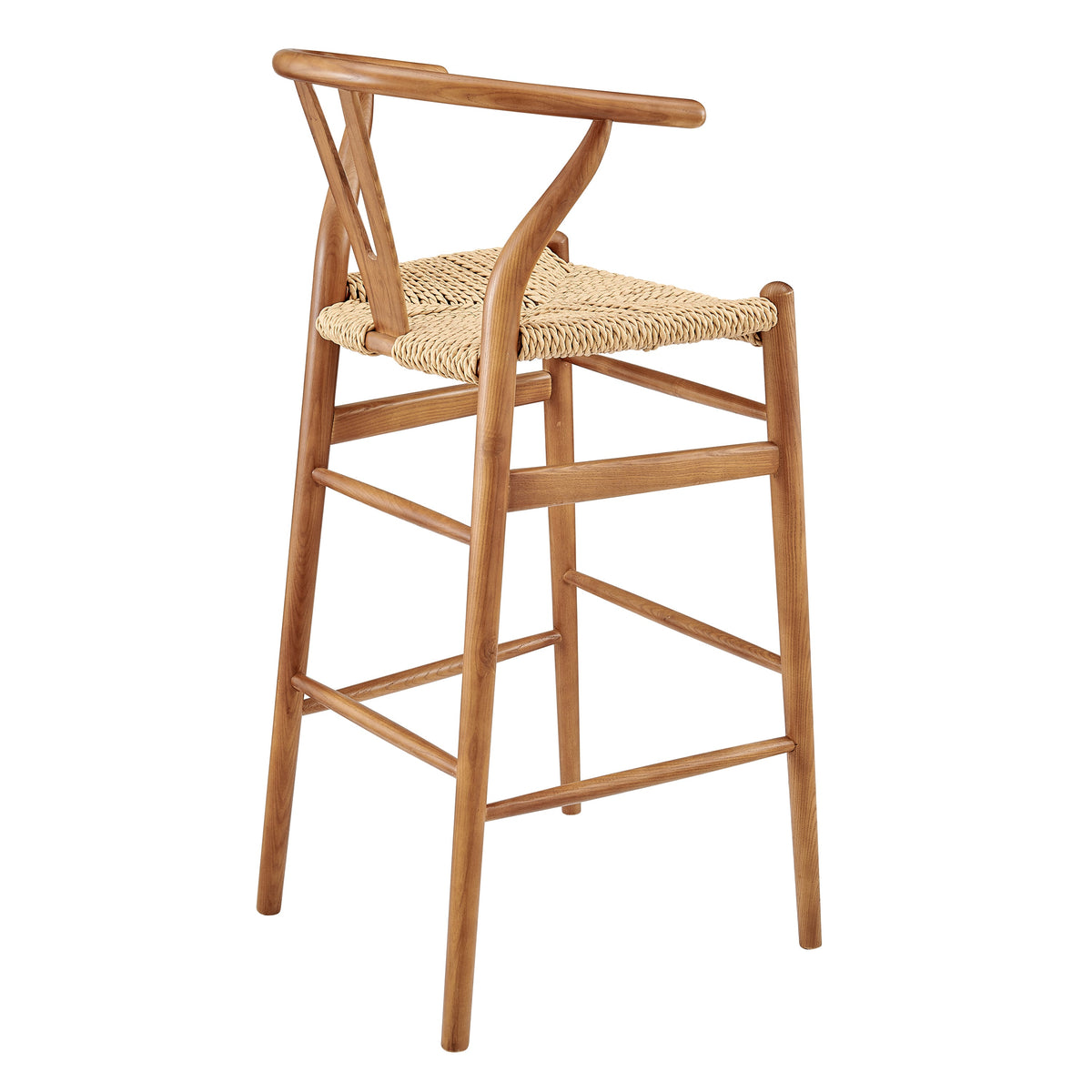 Golden ash wishbone outdoor bar stool