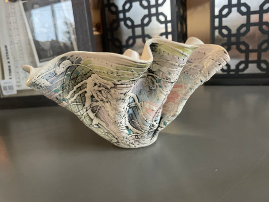 Abstract small vintage colorful ceramic vase 🌊