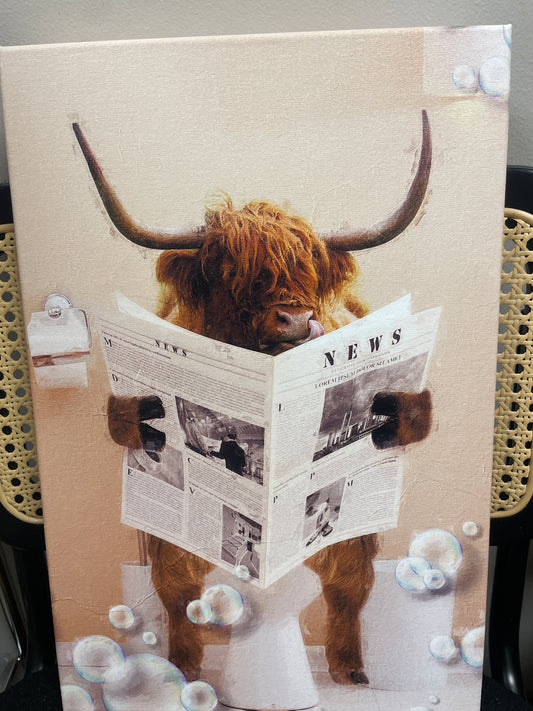 12x18 bison bathroom canvas 🦬