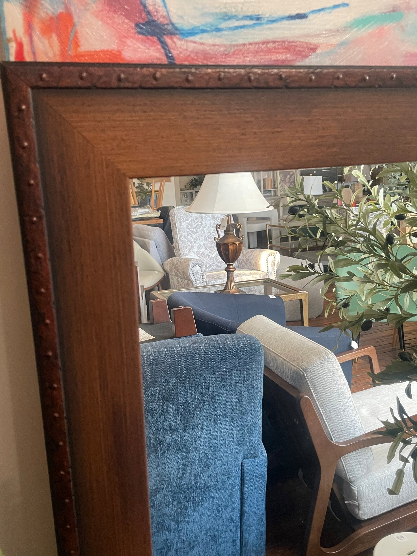Brown 32x55 wood mirror 🤎