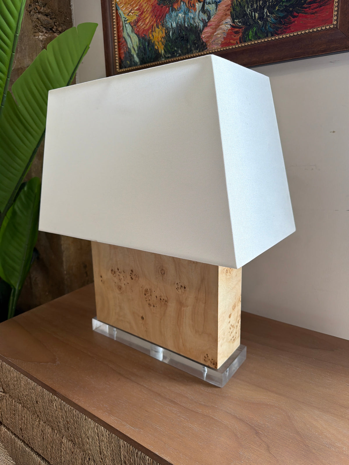 Parallel handmade burl wood table lamp ⛰️