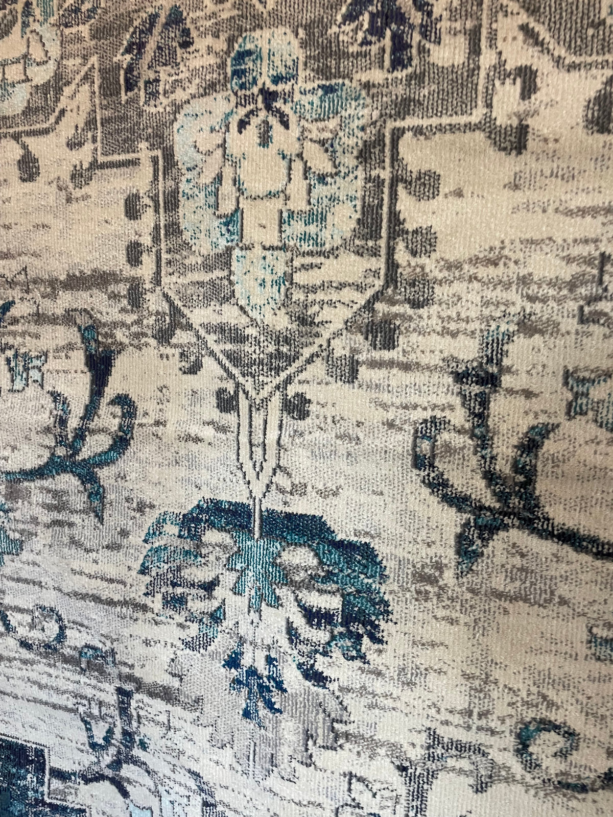 12x15 ivory & grey boho chic distressed medallion rug 🩶