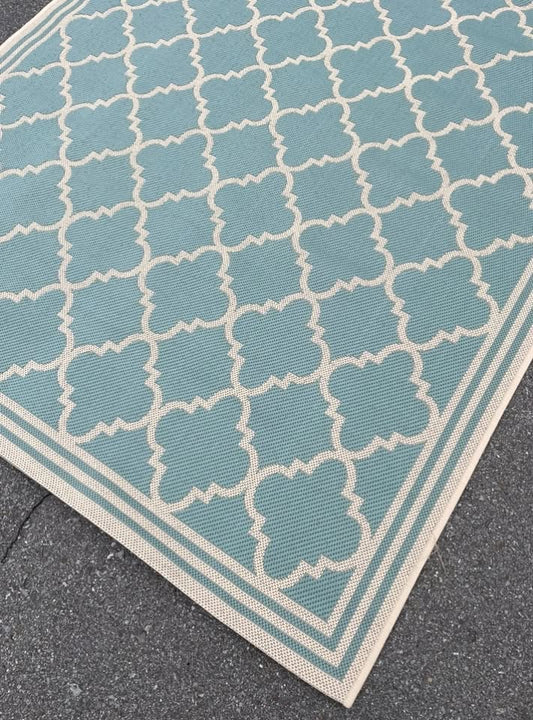 5x7 aqua trellis rug 🤍