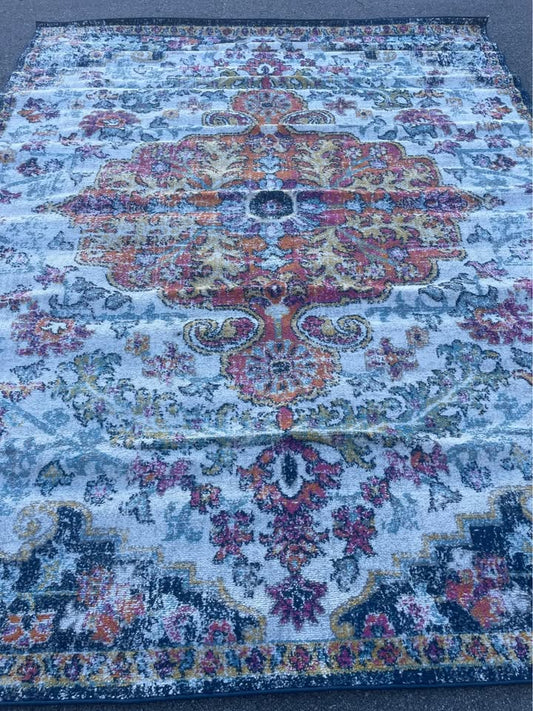 8x10 blue & multicolor hues medallion rug 🌺